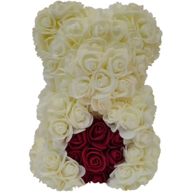 Rosenbär 25cm – Creme – Herz