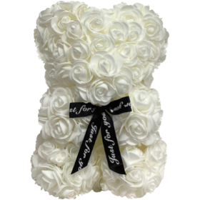 Rosenbär 25cm – Weiss